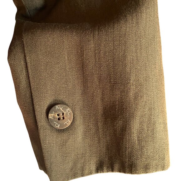 Vintage KL by Carl Lagerfeld 80s linen and wool blazer jacket, olive,, rare - Picture 15 of 16